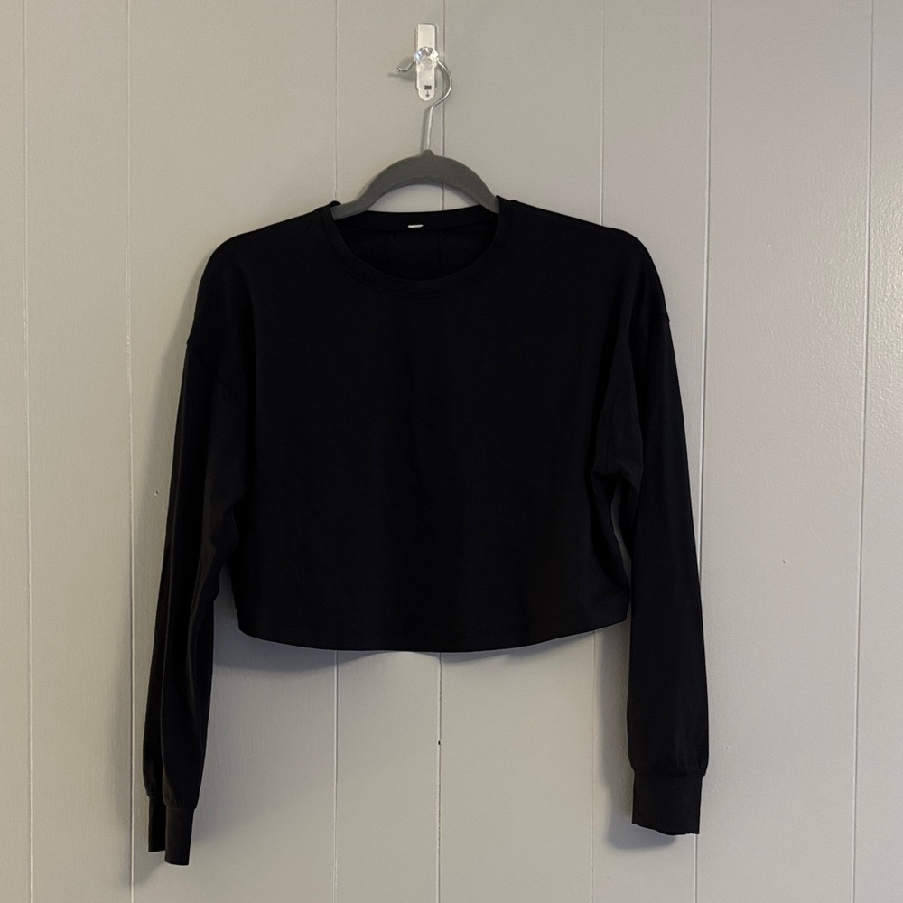 Women’s Lululemon Muscle Love Long Sleeve Oversized Cropped Top black Sz 2